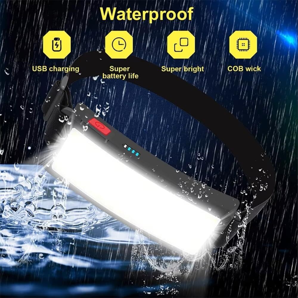 Przenośne reflektory LED COB do użytku na zewnątrz, ładowane przez USB, do wspinaczki, na kemping i do wędkowania