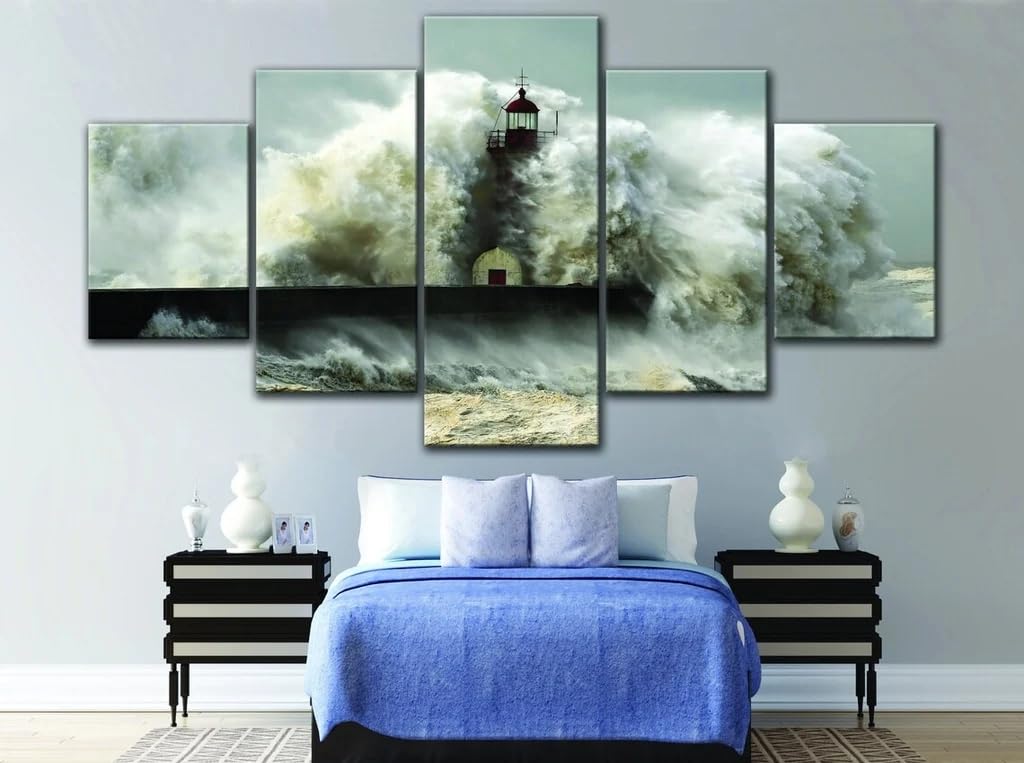 Tableau Decoration Murale Phare 5 Pièces pour Habiller un Grand Mur Vide - 7