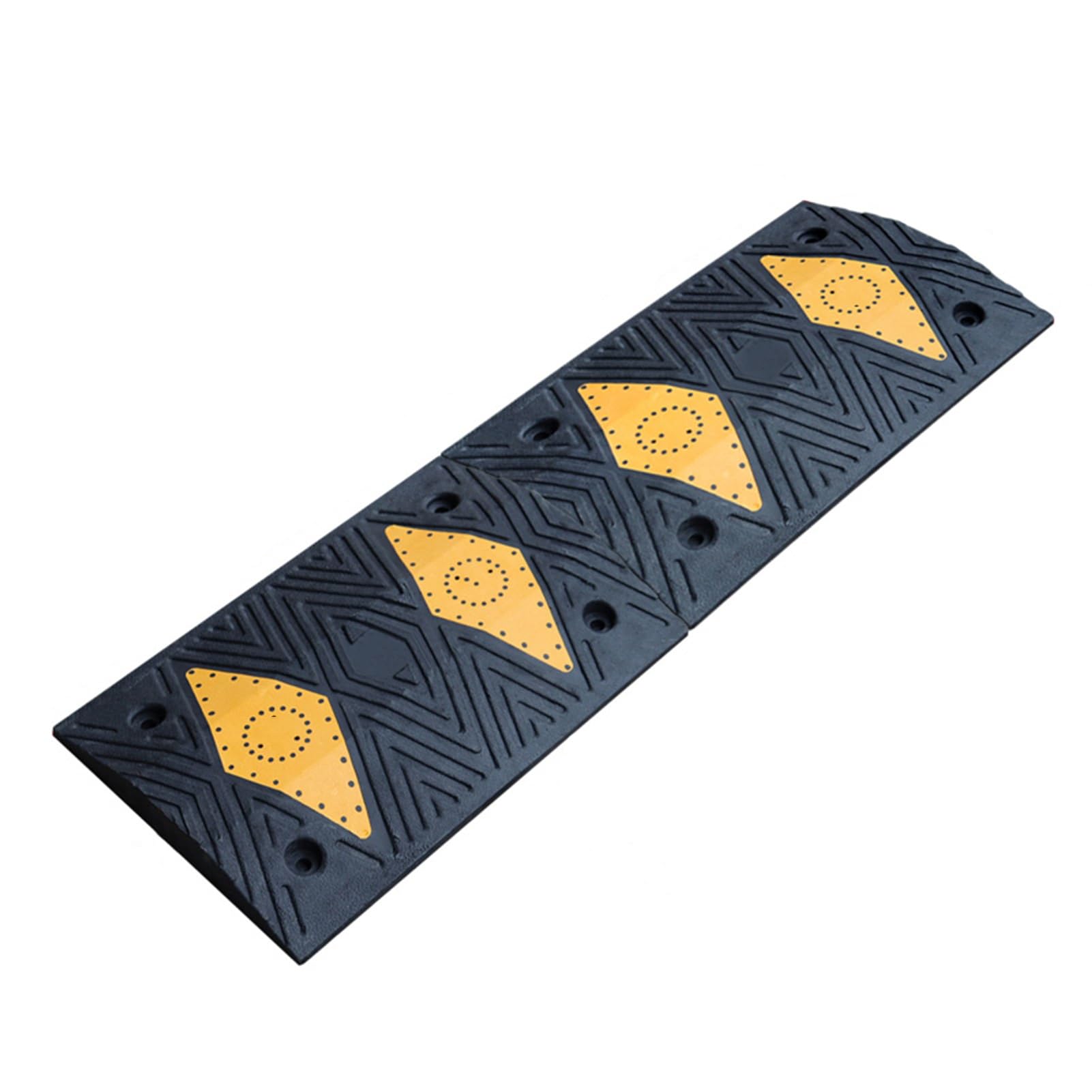 Heavy-Duty Rubber Speed Humps,Road Humps Bumps For Saftey Combinable,Cable Protector Ramp For Asphalt Concrete Gravel Driveway Road，100X30X3Cm