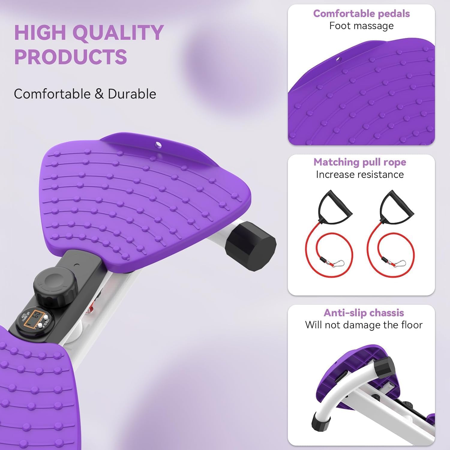 Machine de torsion de taille réglable pour femmes et hommes – Plateau de torsion abdominale silencieux pour le gymnase à la maison, capacité de avec affichage numérique pour suivre le temps