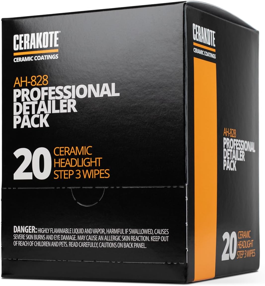 CERAKOTE® Ceramic Headlight Restoration Professional Detailer Pack (20 Ceramic Wipes) - Brings Headlights Back to Like New Condition - Step 3 Only