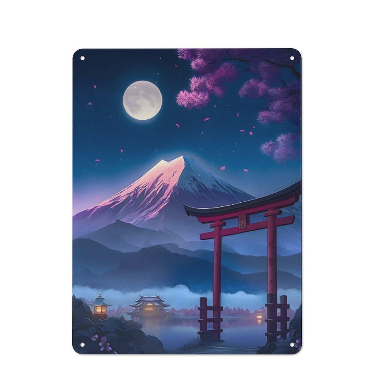 Junmoney Beautiful View Mt Fuji Tor Retro Tin Sign 40X30cm Featuring For Bar Or Restaurant, For Metal Sign Collectors, For Garage And Workshop Walls