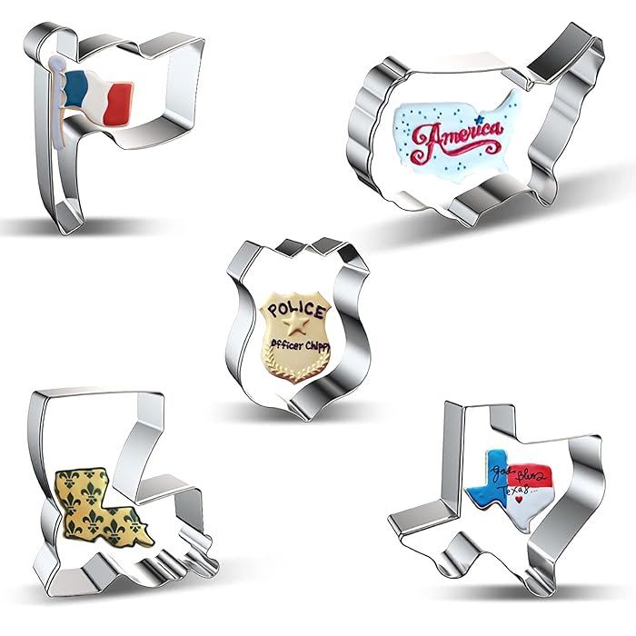 Buy Fourth 4th of July Patriotic Cookie Cutters Shapes Set 5 Pieces