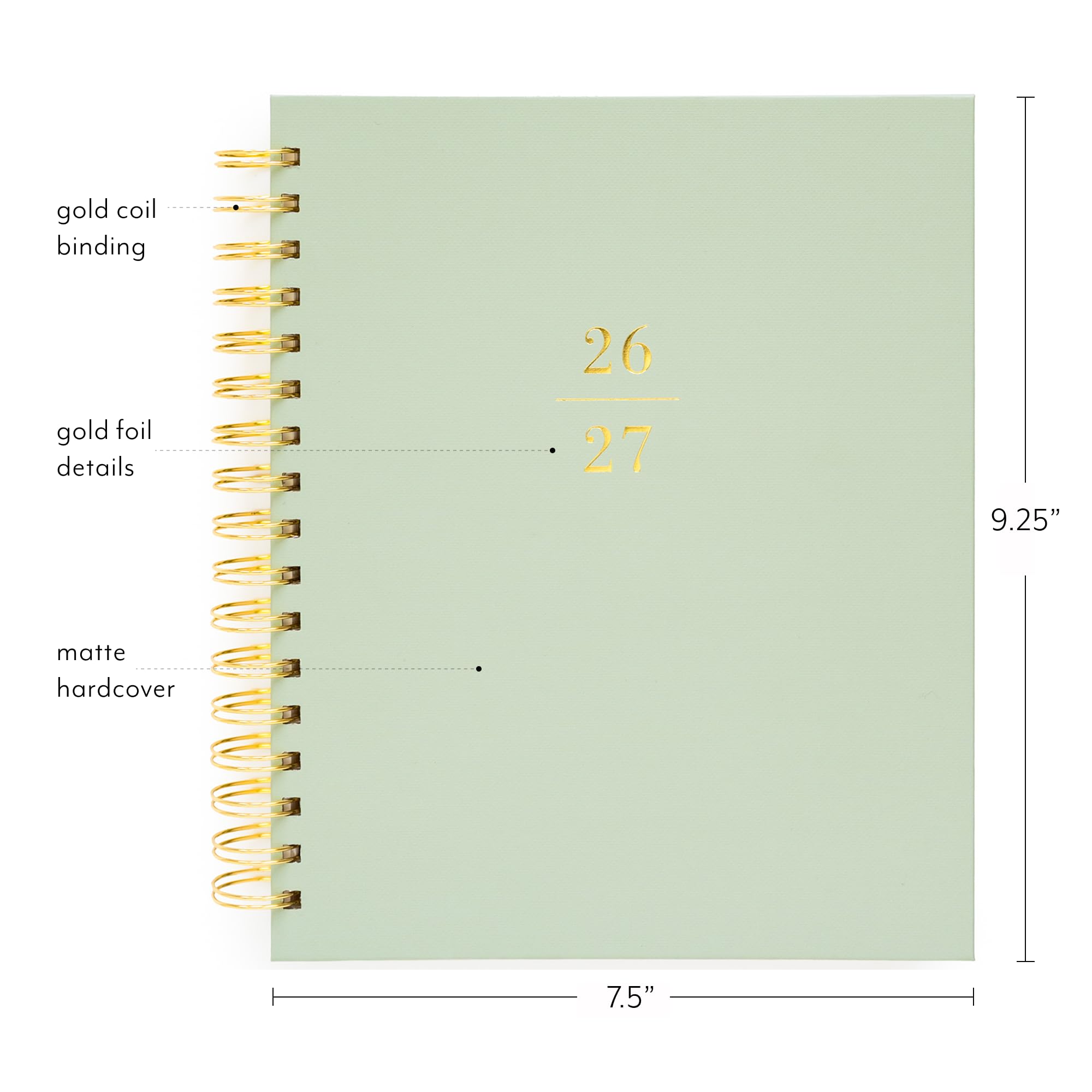 Sugar Paper Agenda accademica 2026 2027, planner mensile per scuola, università e insegnanti, calendario con copertina rigida con pagine per appunti, segnalibri e chiusura con elastico