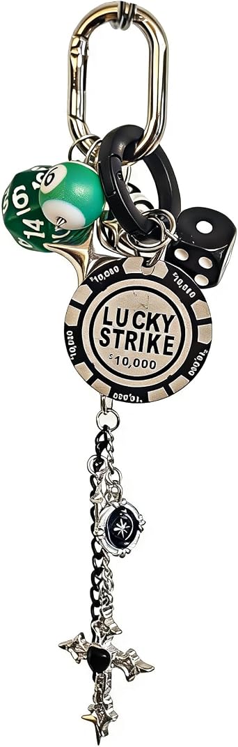 Floette Y2K Keychain Set Ball Dice Charm Keychain Bag Charms Retro Edgy Backpack Purse Accessories Y2K Aesthetic Key Chain
