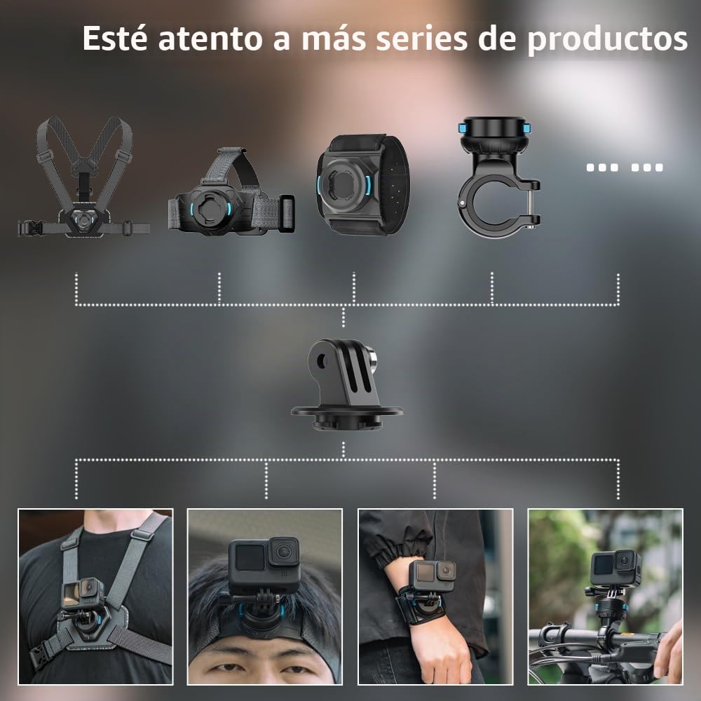 Arnés magnético mejorado para el pecho compatible con Go Pro Hero 13/12/11/10/9/8/7/6/5 negro, DJI Osmo Action 6/5 Pro/4/3/2, AKASO y más