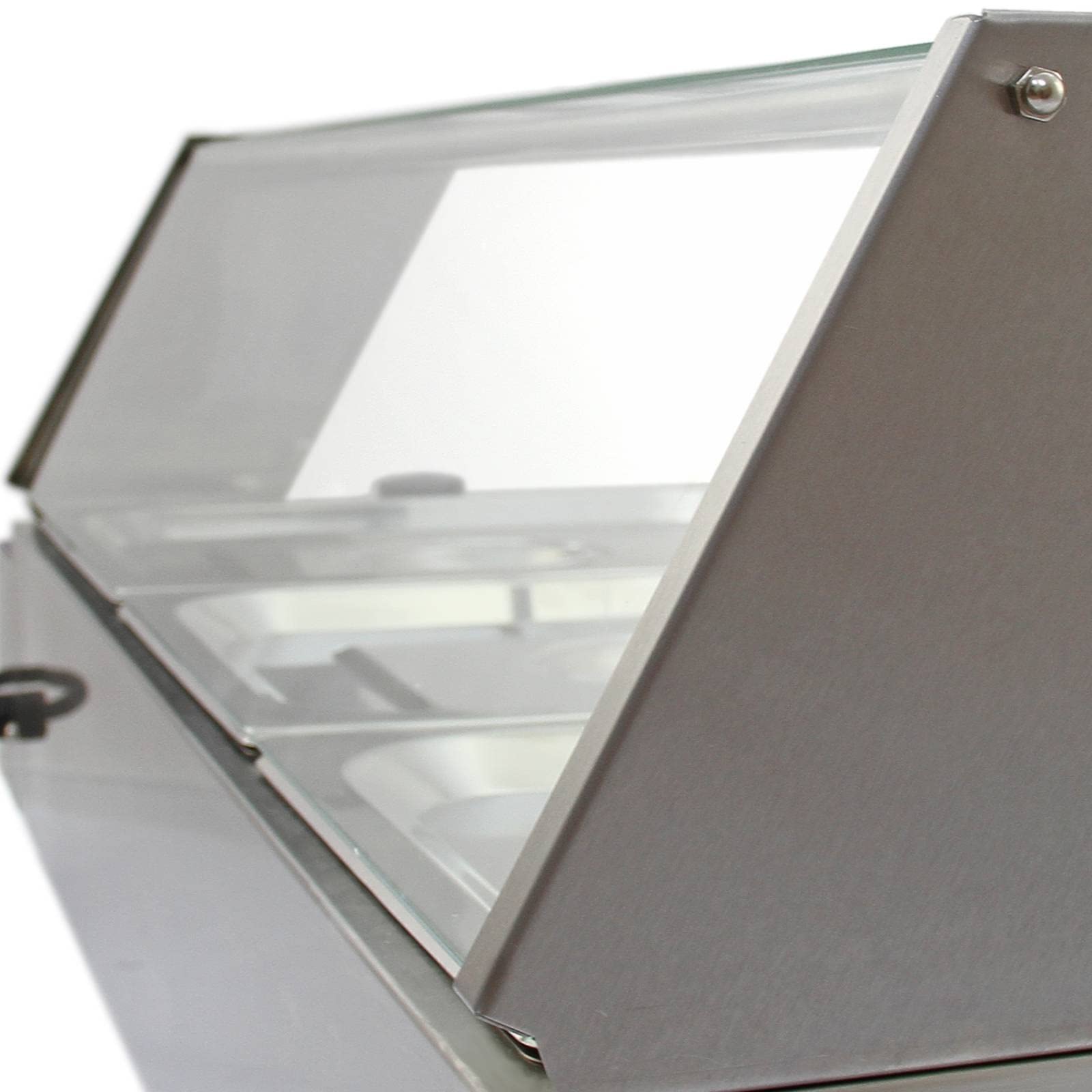 Vitrina Calienta Comida Eléctrica+4 Sártenes con Tapas de Acero Inoxidable (Capacidad 4 x 5.5L) Incluidas Calientaplatos Servidor Buffet Comida Caliente 2 Años Garantía para Cocinas Restaurantes Bares
