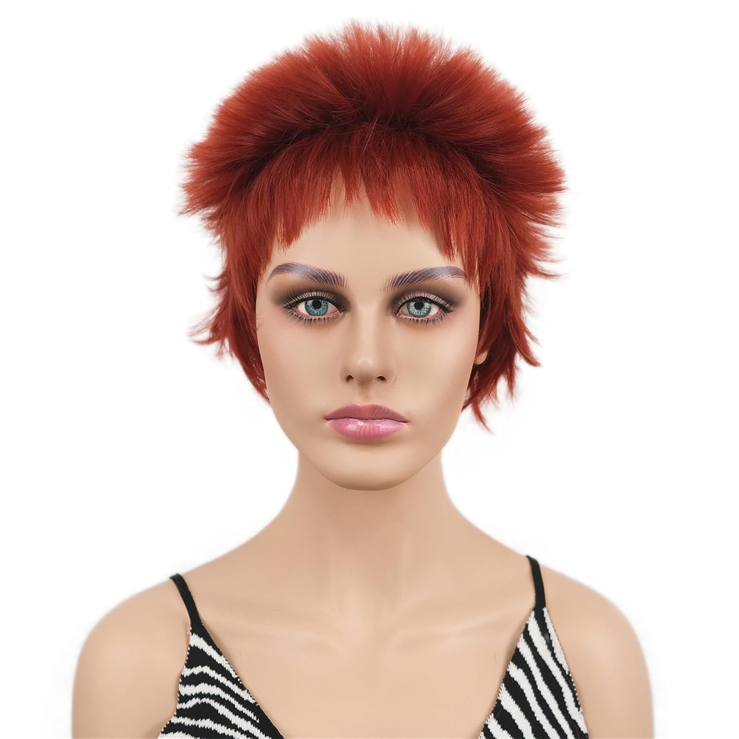 Wiginway 8" Short Straight Wigs Red Women Bomb Wig Halloween Costume Cosplay Party Hair