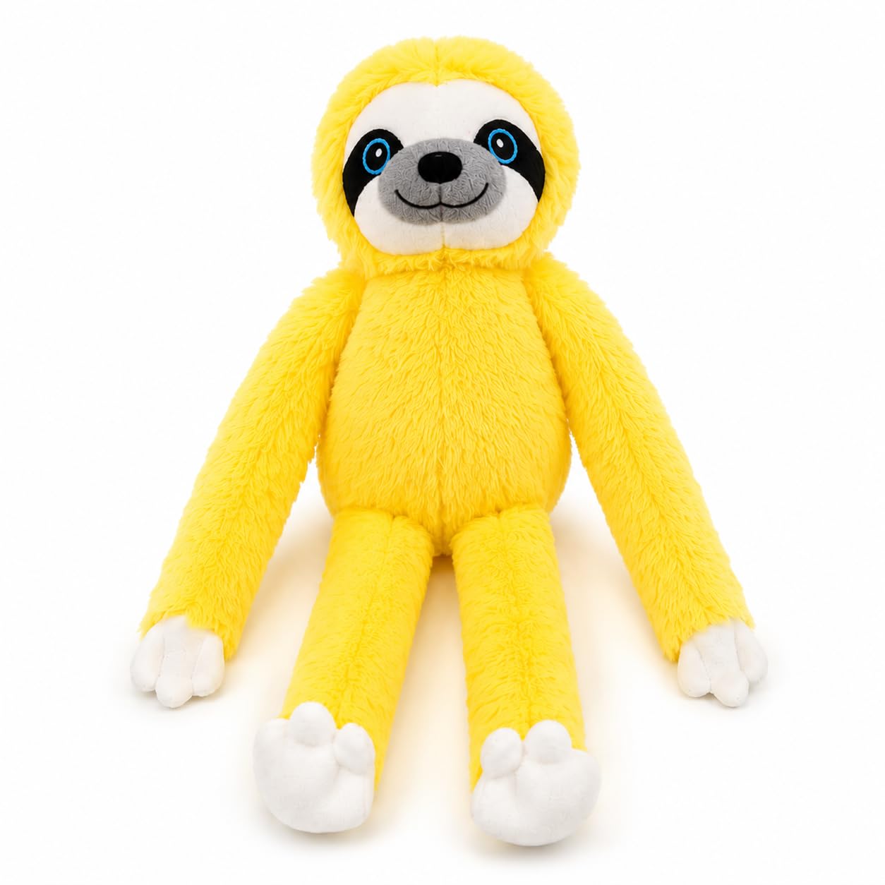 D.I.L Plush Sloth Soft Stuffed Toy, 25cm, Polyester, Cute Long Arm Hanging Doll for Kids, Yellow, Pink, Blue (YELLOW)