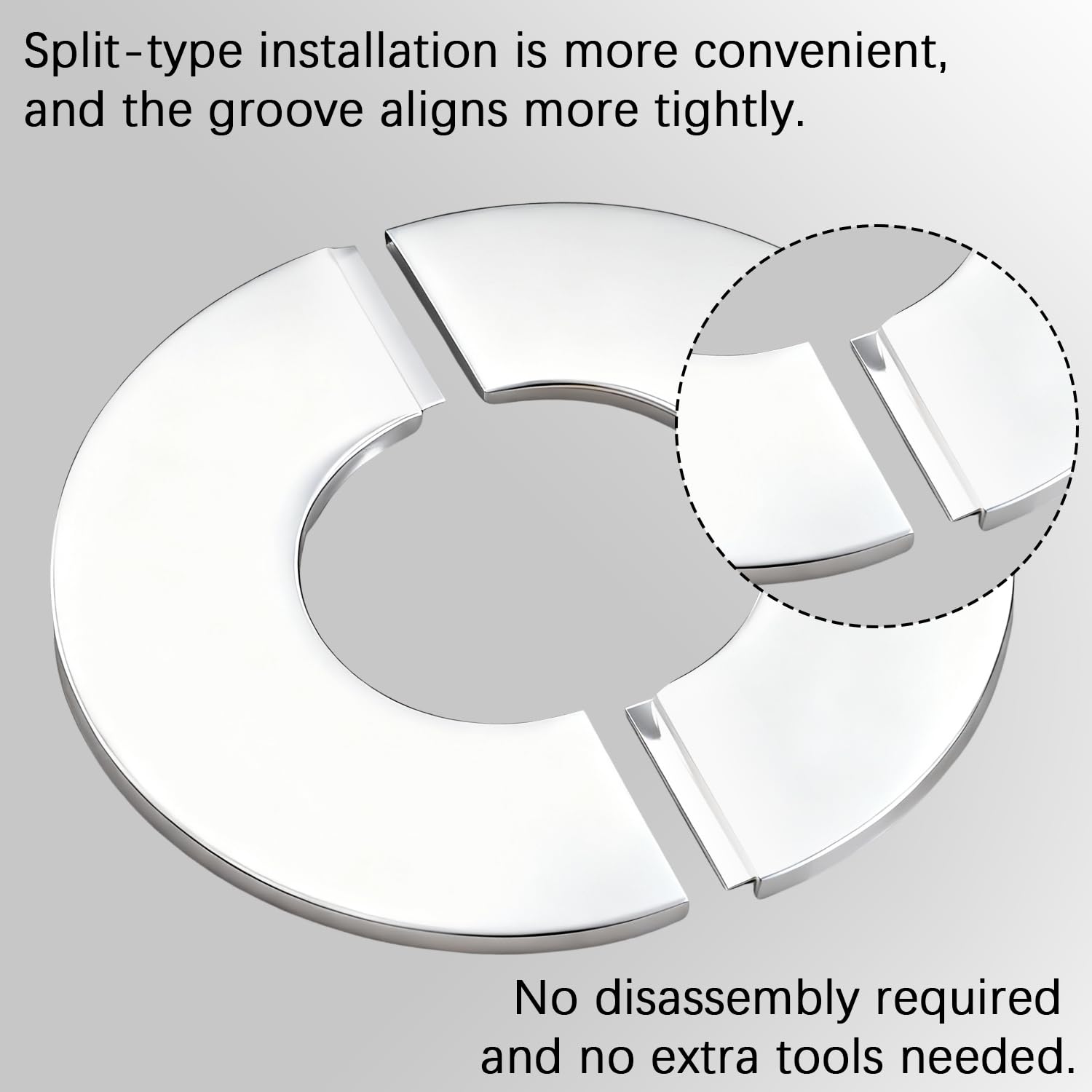 Set di 4 Coperture per Tubo, Flangia a Rosetta Autoadesiva in Acciaio Inossidabile, Coperture Decorative per Fori a Parete (Diametro 28 mm)