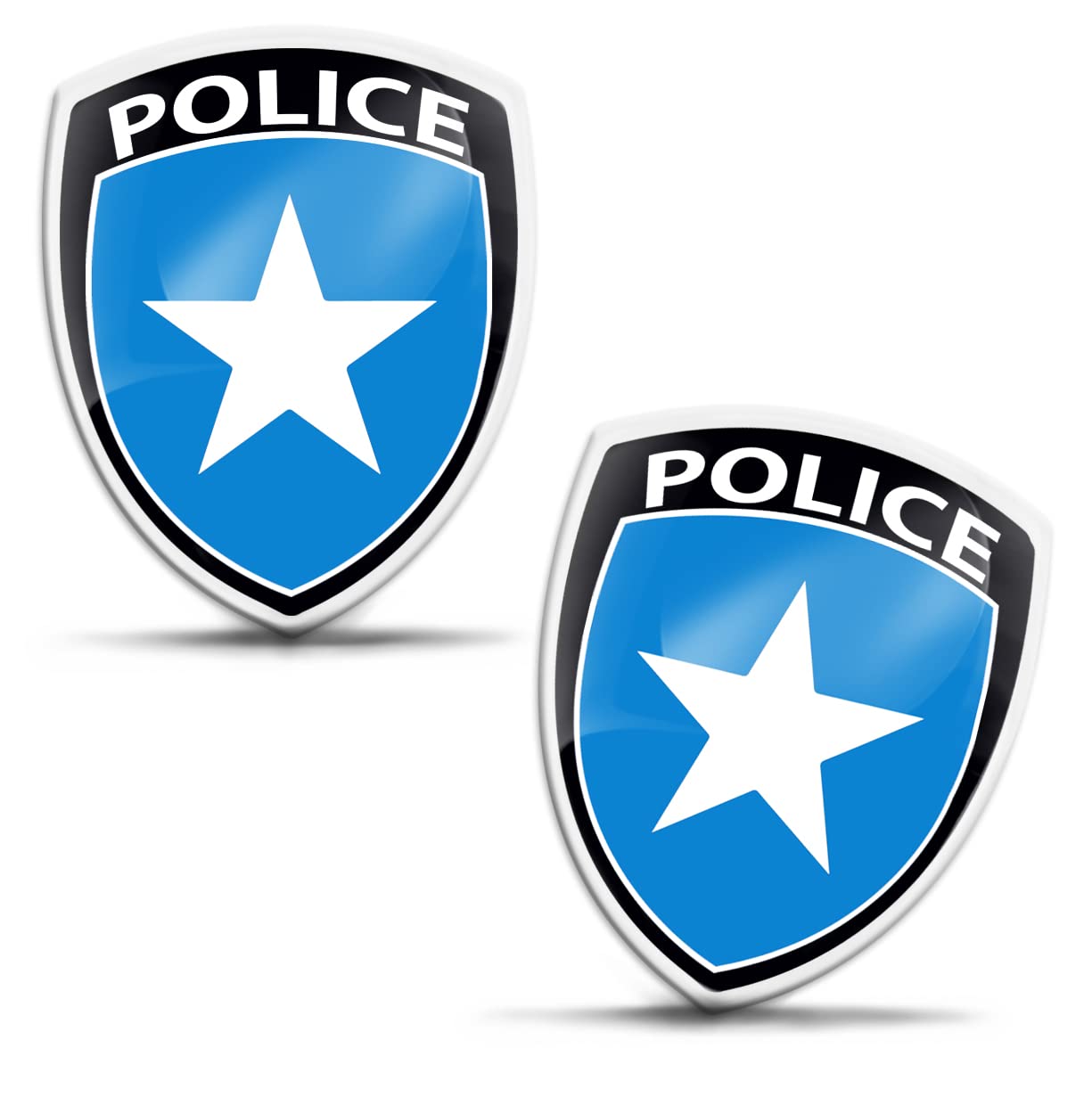 Skinoeu Multicolour 2 X 3D Gel Silicone Police Stickers Car Motorcycle Bicycle Window Phone Laptop Pc Tablet Door Ks 116