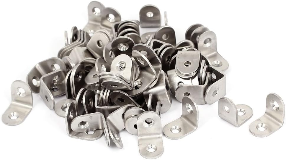 XYWHPGV 20mmx20mm Stainless Steel Right Angle Bracket Shelf 100Pcs(1af28 60a61 43010 cdc91 b7e63 f821f