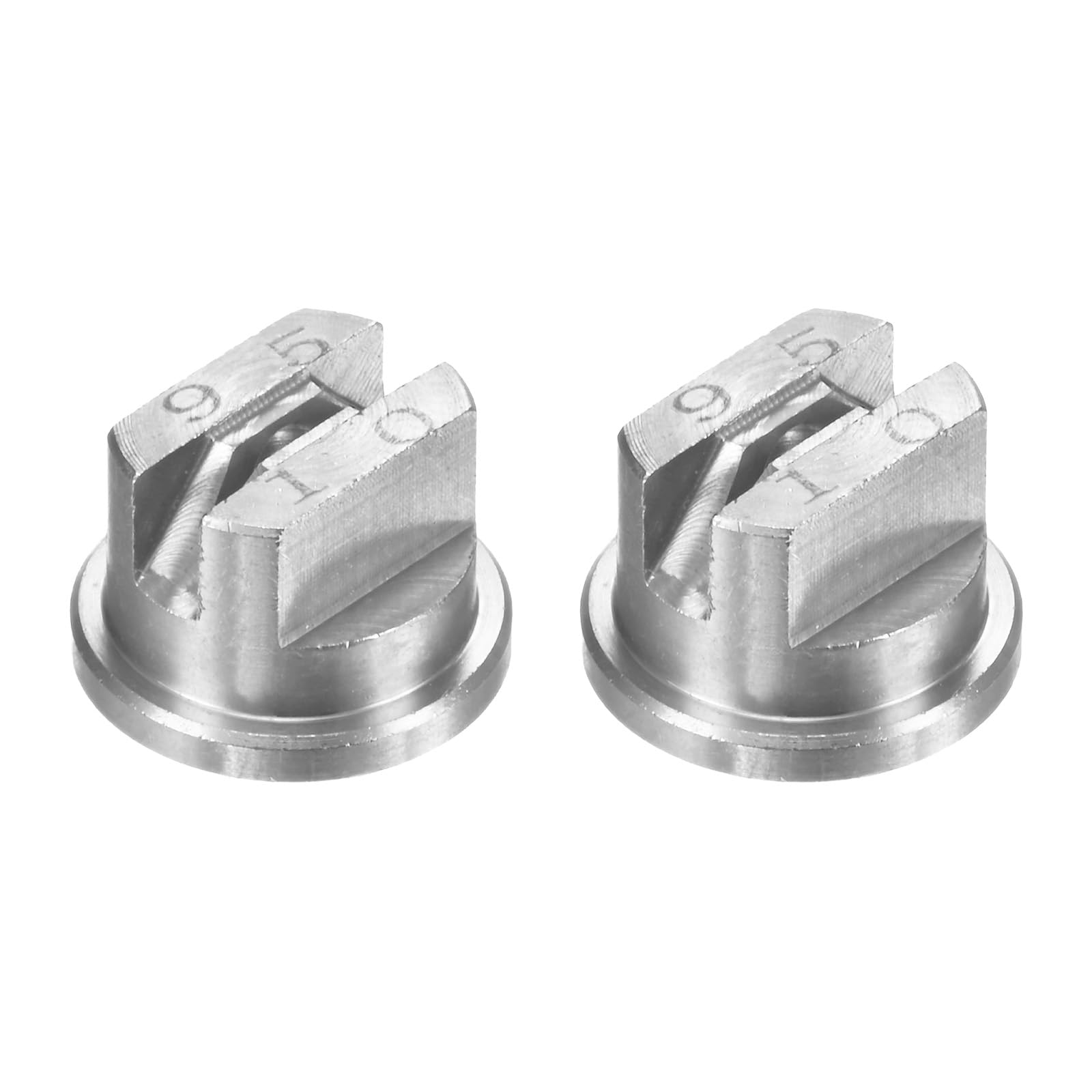 M METERXITY 2-Pack Flat Fan Spray Tip, 95 Degree Stainless Steel Sprayer Nozzle Tips, 2mm Orifice for Agriculture Drones Sprayer Nozzles/Garden Irrigation Nozzle/Cooling Sprayer [Silver]