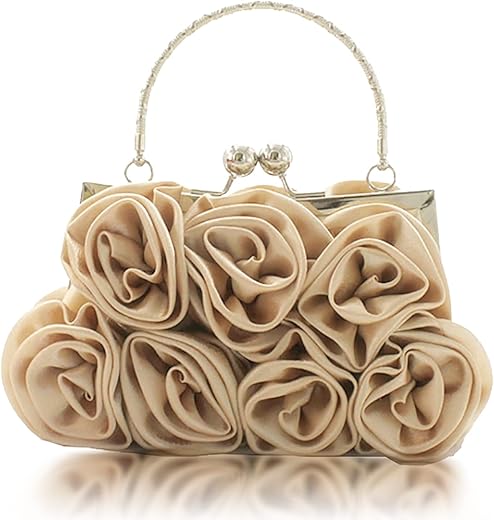 JAMBHALA Women Evening Clutch Bag Satin Purses with Detachable Strap for Wedding, Party, Prom
