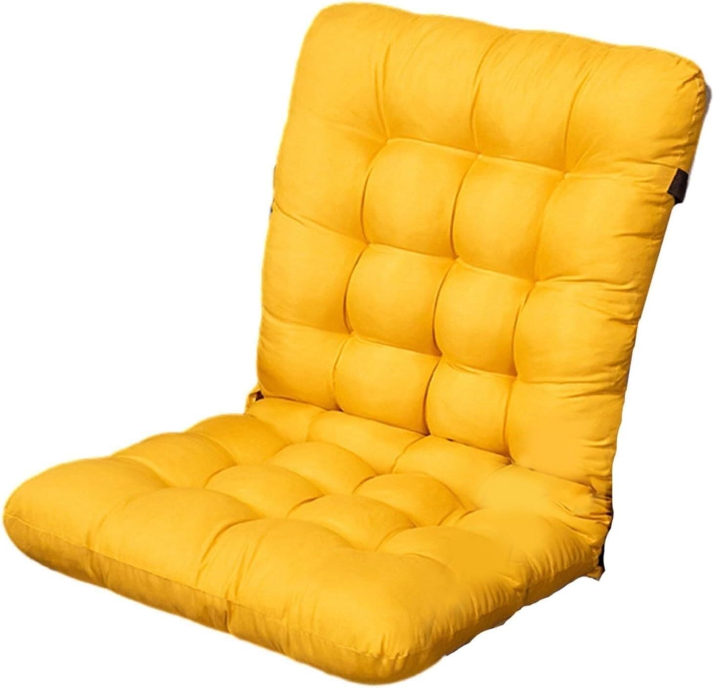 NMVAWIPT Garden Chair Cushions With Backs, High Back Cushion，Soft Outdoor Seat Pads, Rocking Chairs Cushion(Yellow,45 * 155cm)