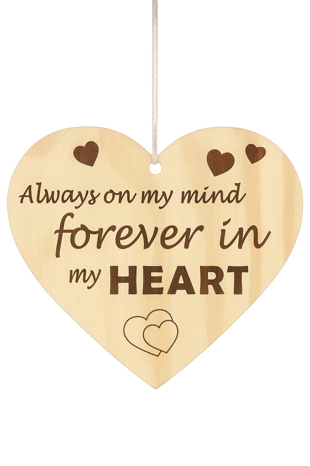 Always on My Mind Forever In My Heart - Love Plaque Wooden Heart Plaque Gift for Your Best Friend Wife Husband Girlfriend Boyfriend Special Valentine's Gift