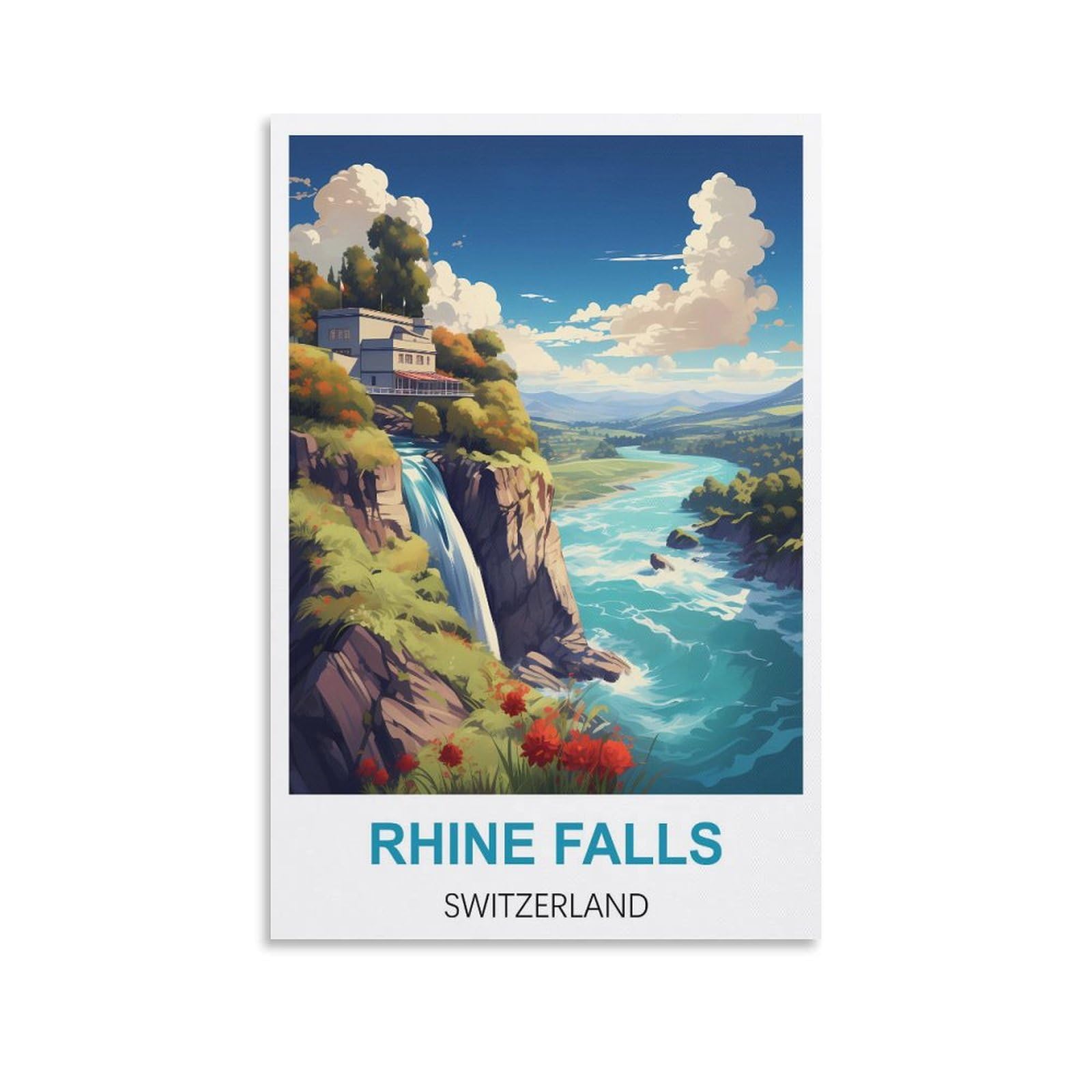 Metal Sign Tin Sign,Rhine Falls Switzerlands Garden & Kitchen Poster, Inspirational Sign Home Wall Art Decor for Home Kitchen Bar Club Decoration 30x40cm