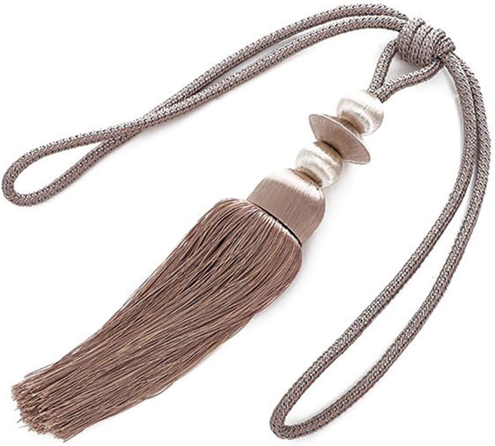 1 Pair Creative Curtain Tiebacks Rope Simple Decorative Curtain Rope Holdbacks Tassel Curtain Buckle Drapery Holdbacks (Champagne Color)