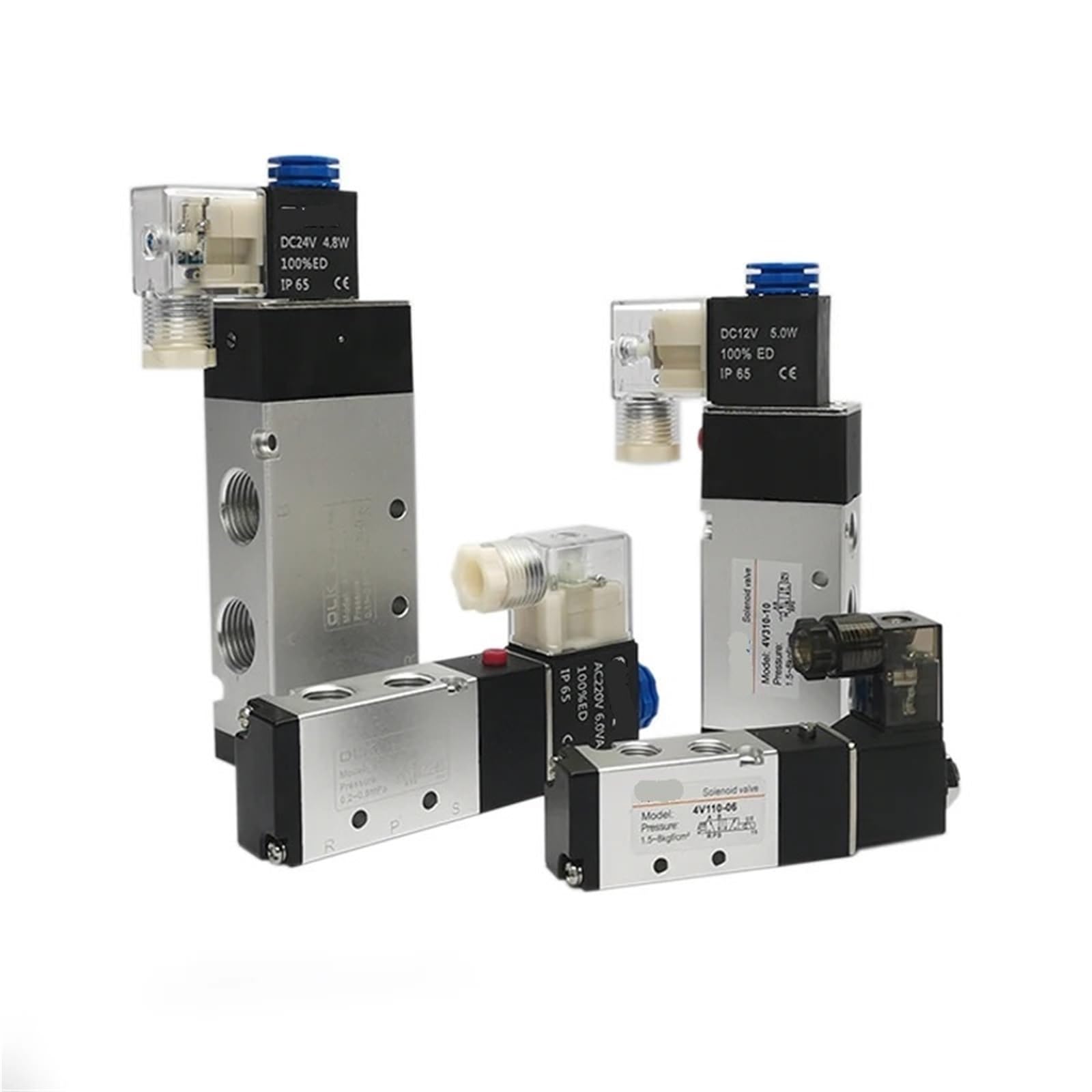 Válvula neumática 4V210-08 de 5 vías para control de cilindros AC24V