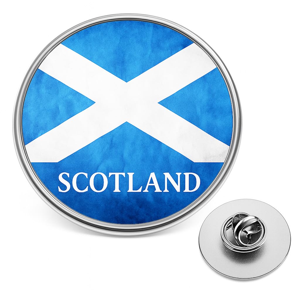 Scottish Lapel Pin Badge – Scotland Flag, Highland Cow & Funny Scottish Sayings Pins – Metal Brooch Gift Souvenir for Scots, Clan, Tartan, National Events & Scottish Pride (Flag Scotland)