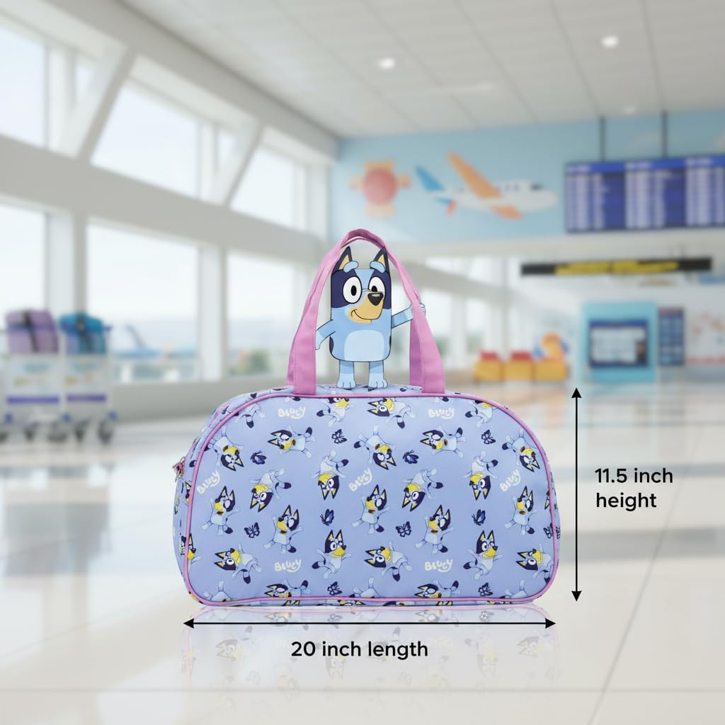 Bluey Overnighter 20" Mini Duffle Bag for Kids | Lightweight Travel Weekender Duffel for Boys and Girls | Ages 3+ - Image 8