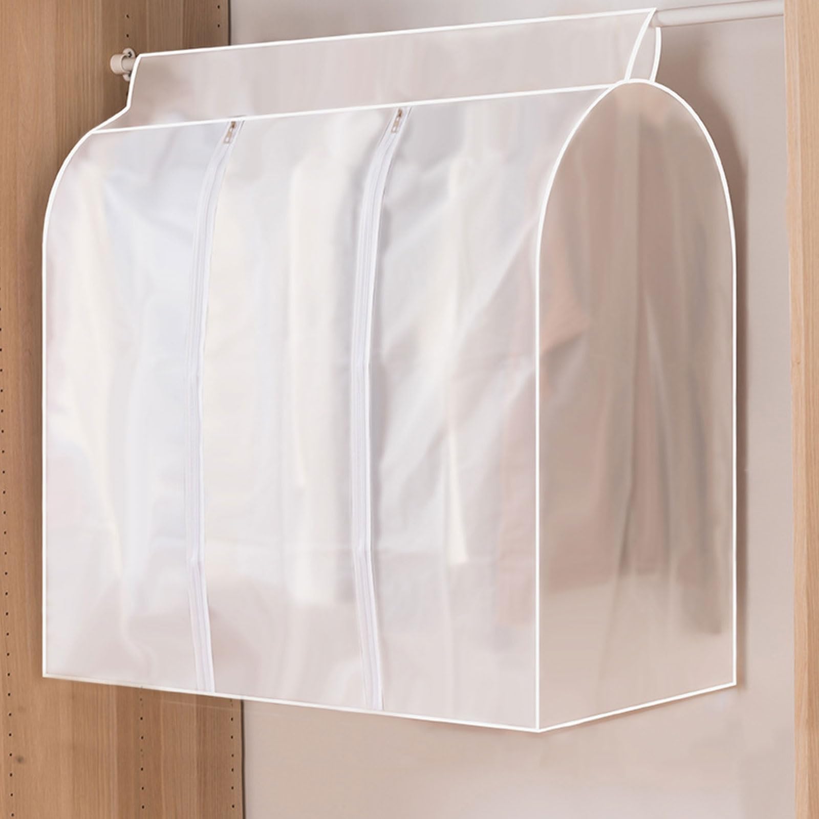 OWOHYG Clear Garment Rack Cover For Hanging Clothes,Breathable And Moisture-Proof,Dust-Proof And Wrinkle-Proof,Thickened Capacity,Suitable For Floor Hangers And Wardrobes.90*D