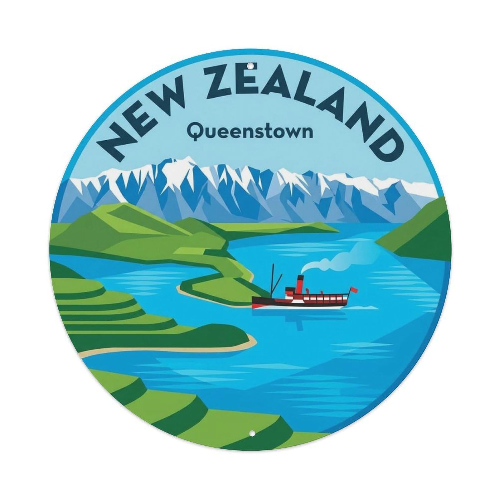 Vintage Travel New Zealand Peace Vintage Metal Tin Sign Plaque Wall Decor for Cafe, Club Bar, Office, Garden Metal Poster 8x8Inch