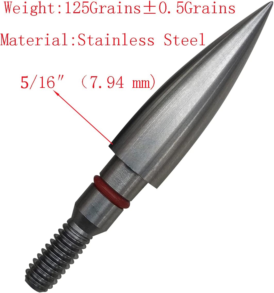 Field Points Arrowheads, 100,125,150,175 and 200 Grains Field Points Stainless Steel Archery Target Bullet Point Sharp Targethead Screw in Broadheads (1 Dozen 12 PCS) : Sports & Outdoors