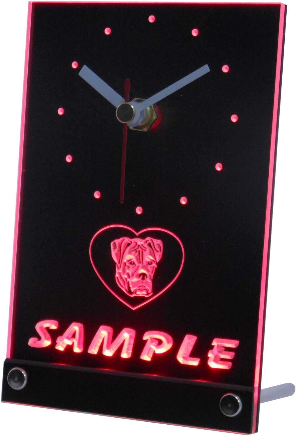 ADVPRO tncvb-tm Personalized Custom American Bulldog Dog House Neon Led Table Clock