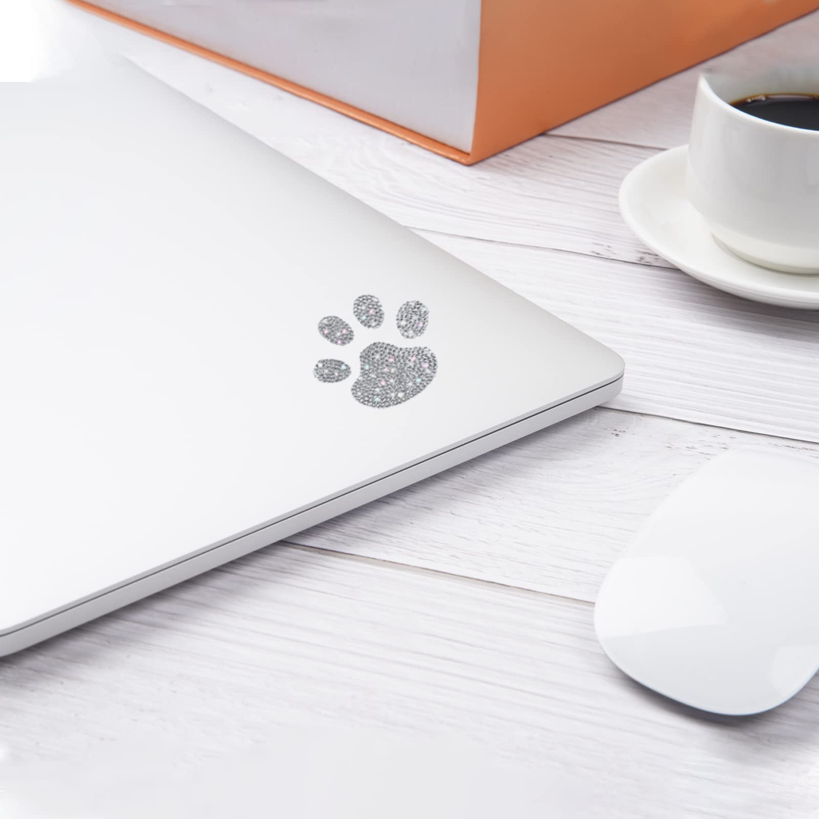 LZLRUN 4PCS  3D Chrome Dog Paw Footprint Sticker Decal Auto Car Emblem Decal Decoration: Crystal