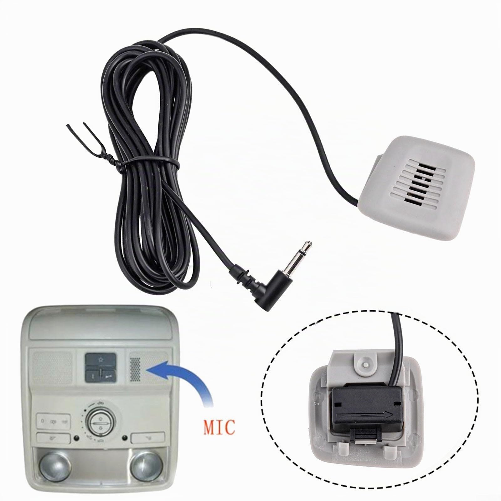 SPORTARC Microfono esterno portatile da 3,5 mm per auto, mono, 50 Hz a 20 kHz, facile da installare, nero