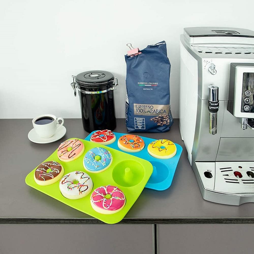 trabag Silicone Cake Moulds for Baking 2 Pack Silicone Moulds for Baking Large Non-Stick 6 Cavity Donut Mould - Image 2