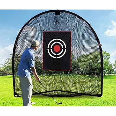 HIGOOD Golf Practice Net,Golf Nets for Indoor Use,Golf Nets for Backyard Driving,Golf Hitting Net,Golf Net with Target and Carry Bag 8x8x3.5Ft Cover