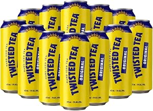 Twisted Tea Original American Hard Iced Tea 473ml Cans 12 Pack | 5.0% ABV, Imported USA Alcohol, Natural Lemon Flavour
