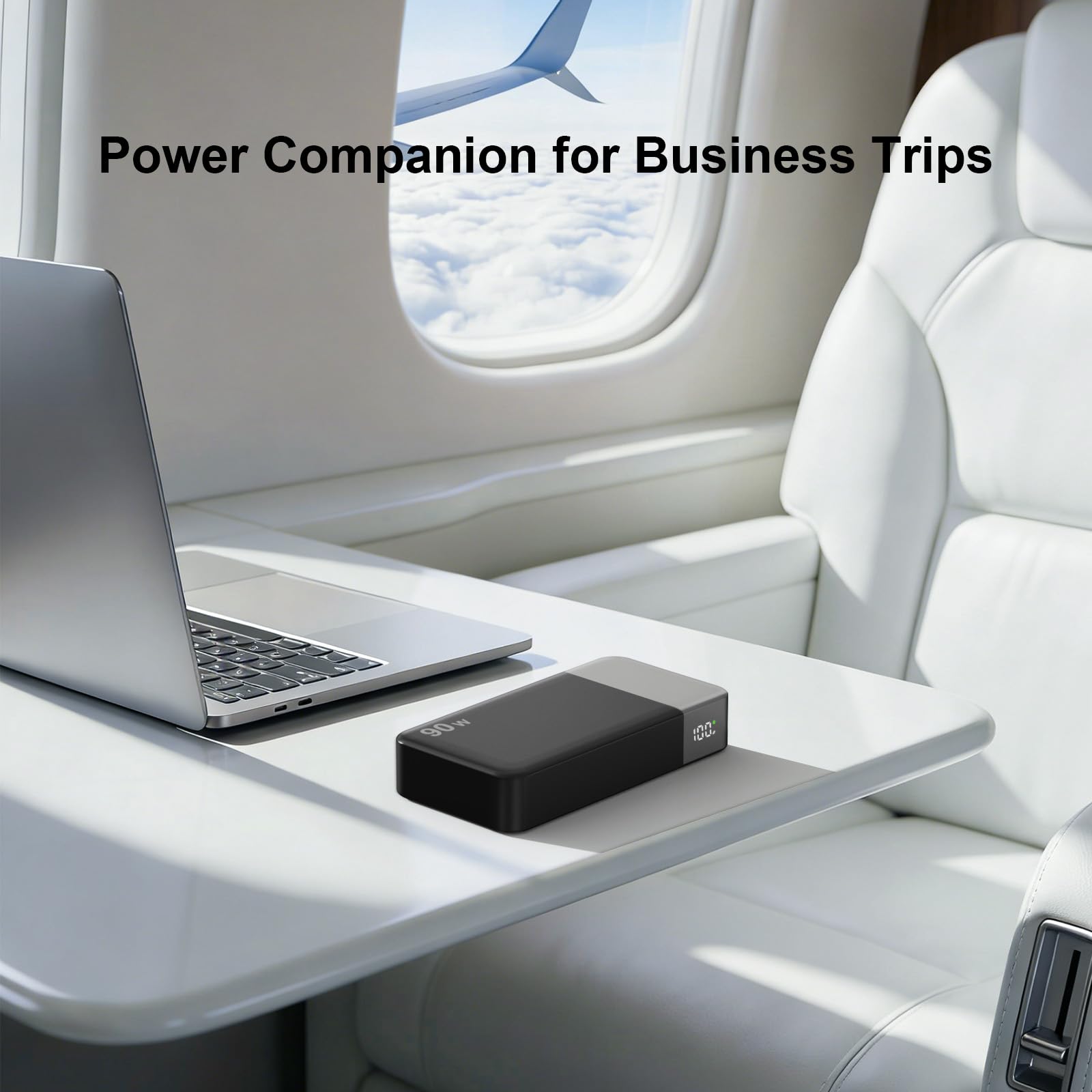Przenośna ładowarka JUOVI,power bank do laptopa 90 W,przenośna ładowarka do telefonu 20000 mAh,power bank z szybkim ładowaniem,2 portami typu C i 2 portami USB-A,bateria zewnętrzna (Czarny)