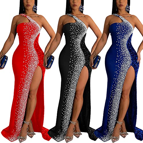 Image of Nagfar Women Rhinestone Sequin Birthday Party Sexy New Year Formal Dress