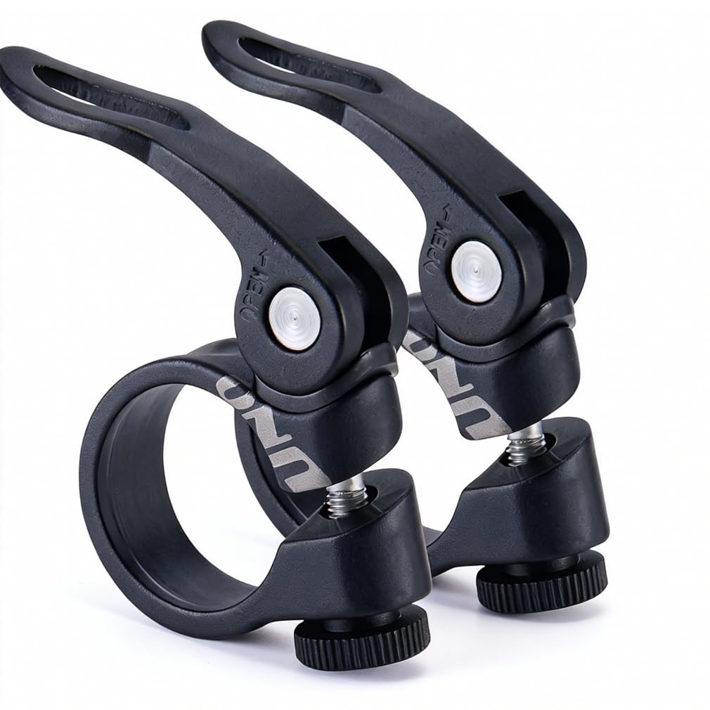 CYSKY 2Pcs Bike Seat Post Clamp 28.6mm 31.8mm 34.9mm Aluminium Alloy Bicycle Quick Release SeatPost Clamp (28.6mm 2pcs)
