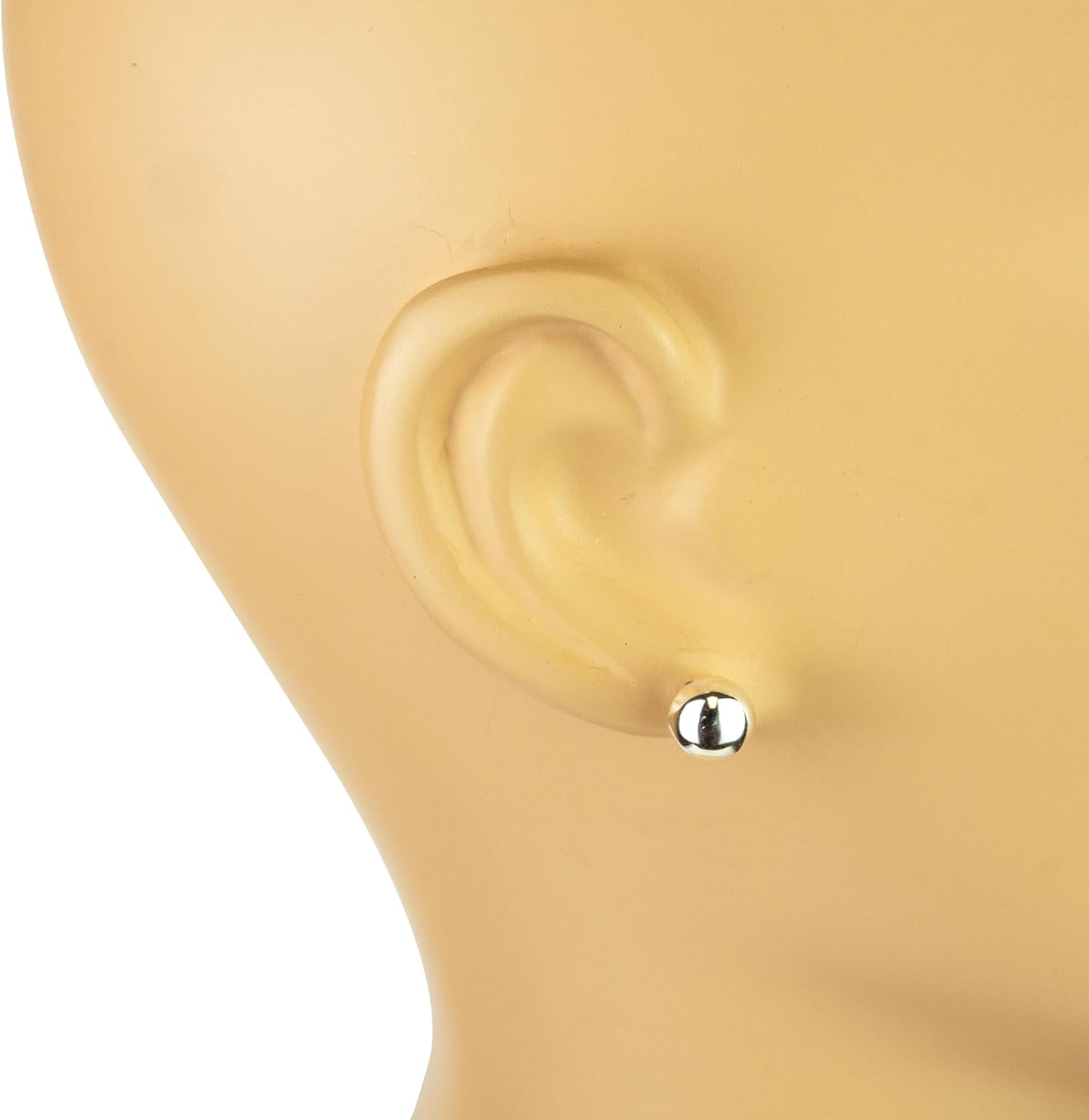 LaTisoro Sterling Silver Round Ball Stud Earrings in 8mm – 100% Hypoallergenic Jewelry