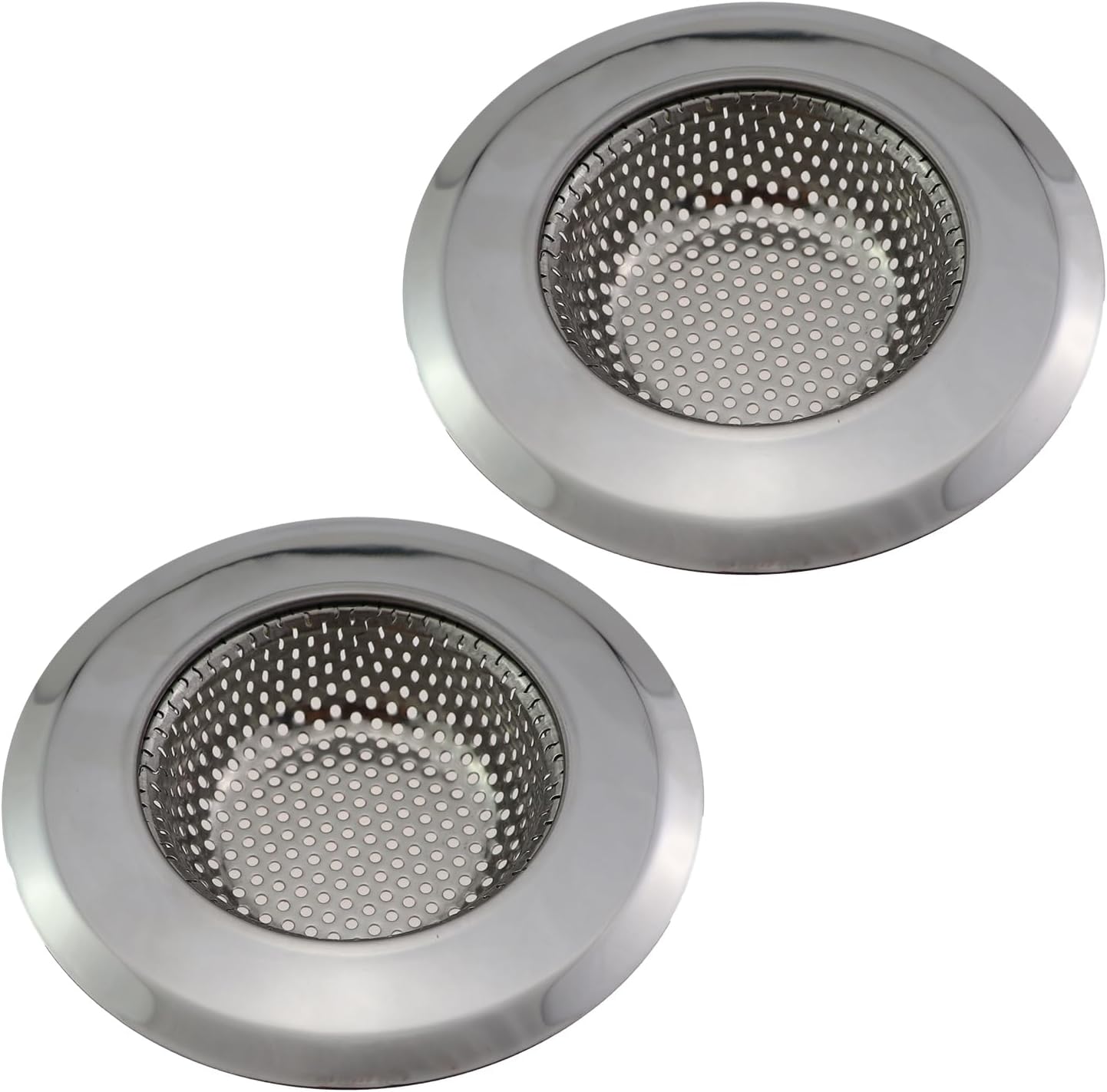 2PCS 4.5 Inch OD Stainless Steel Kitchen Sink Strainer Large Wide Rim Strainer Drain Strainer Suitable for Sink Drainage and Garbage Disposal