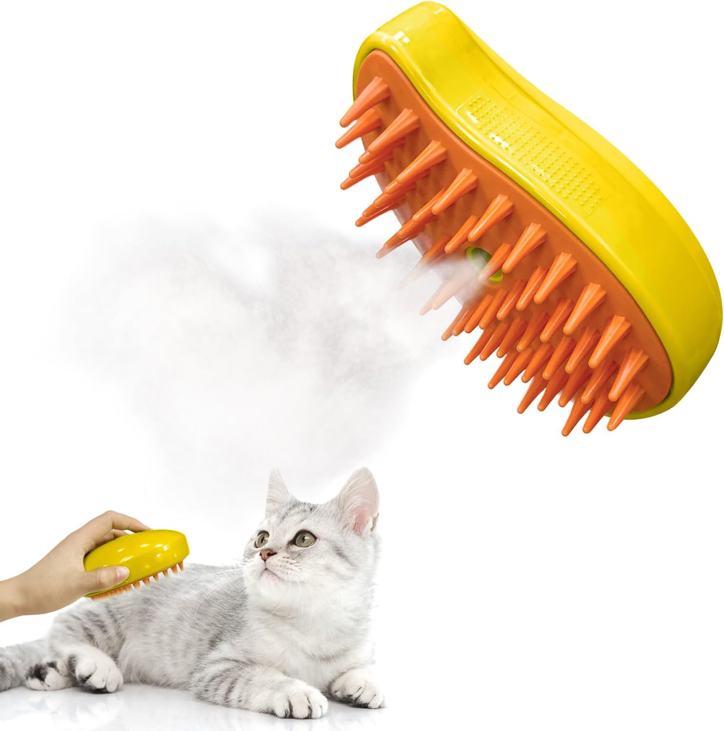 LUPAPA Steamy Cat Brush, 3 In 1 Pet Steam Brush, Massage Cleaning Brush