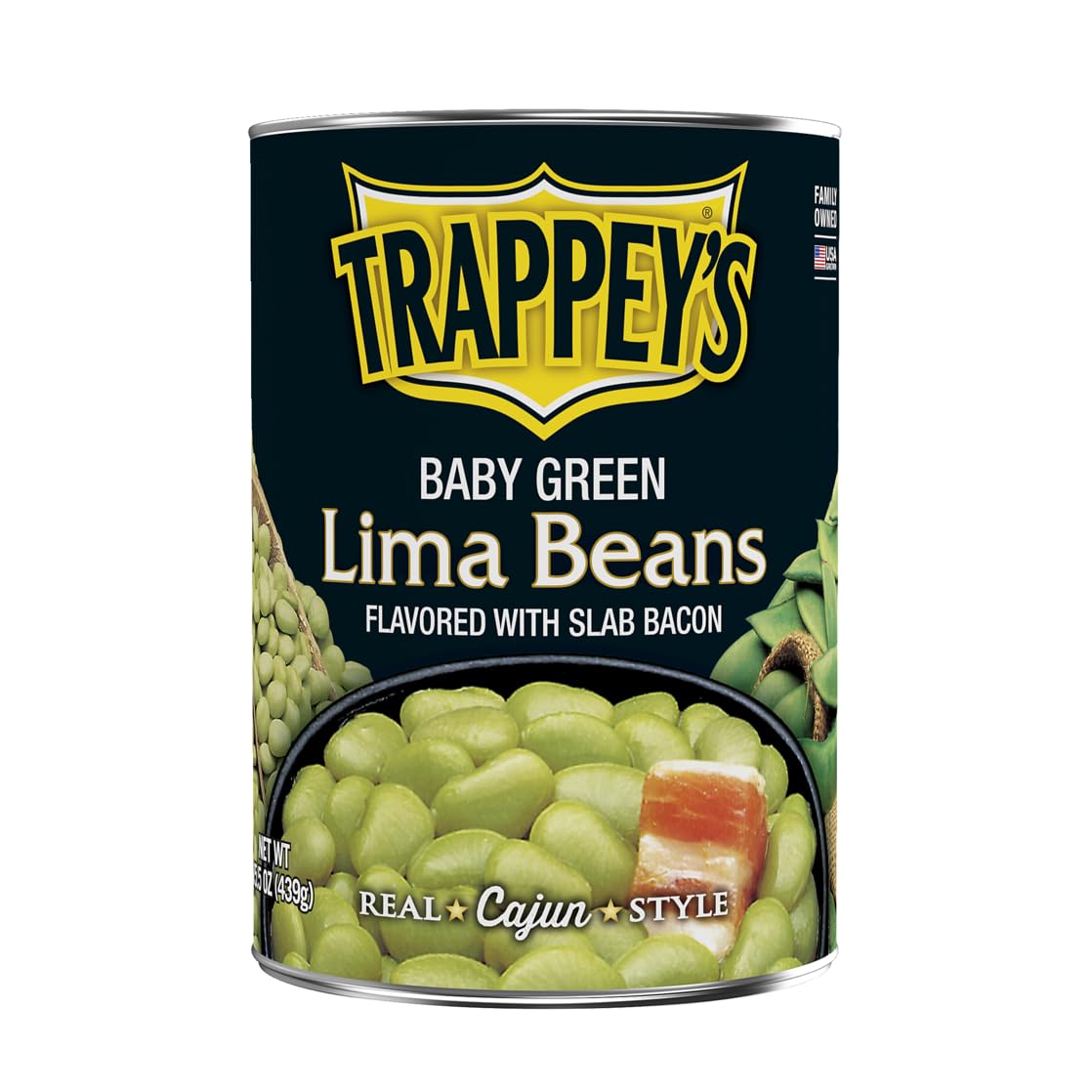 Trappey's Baby Green Lima Bean With Bacon, 15.5000-Ounce (Pack of 6)