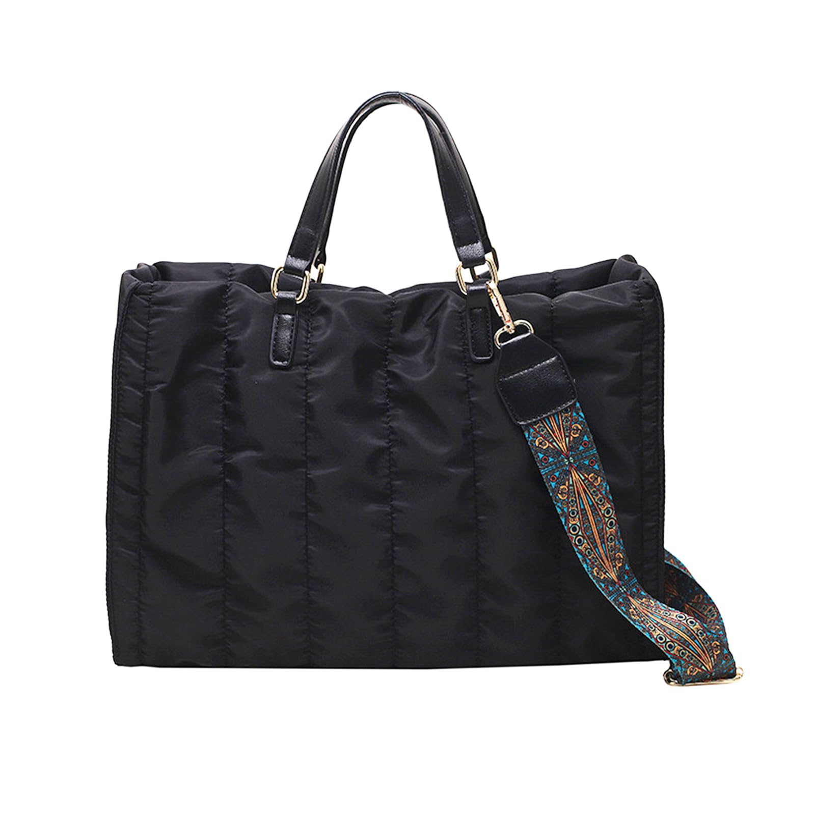 NICOLE & DORIS Large Puffer Tote Handbag for Women - Lightweight, Waterproof, Soft Shopper, Shoulder & Crossbody Bag for Work, Travel, Gym & Shopping