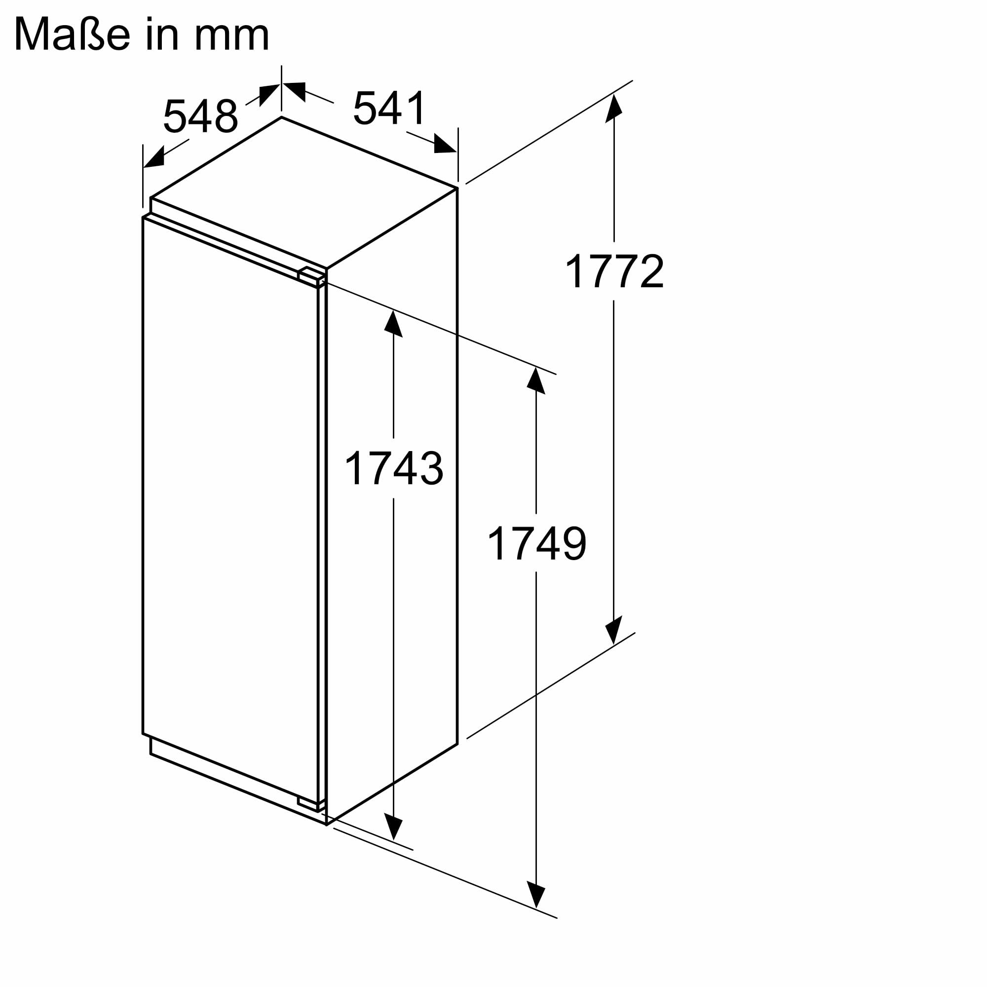 Bosch KIR81VFE0 Serie 4, Einbau-Kühlschrank 177.5 x 56 cm Nische, 310 L, Made in Germany, Flachscharnier, Multi Box XXL, Flaschenablage, LED Beleuchtung, schnellere Kühlung, 7 Abstellflächen