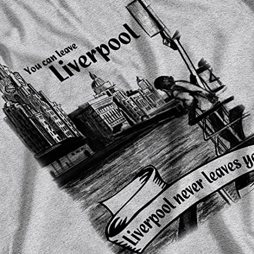 Postees You Can Leave Liverpool But Liverpool Never Leave You Printed Souvenir T-Shirt X-Large Heather Grey - Image 2