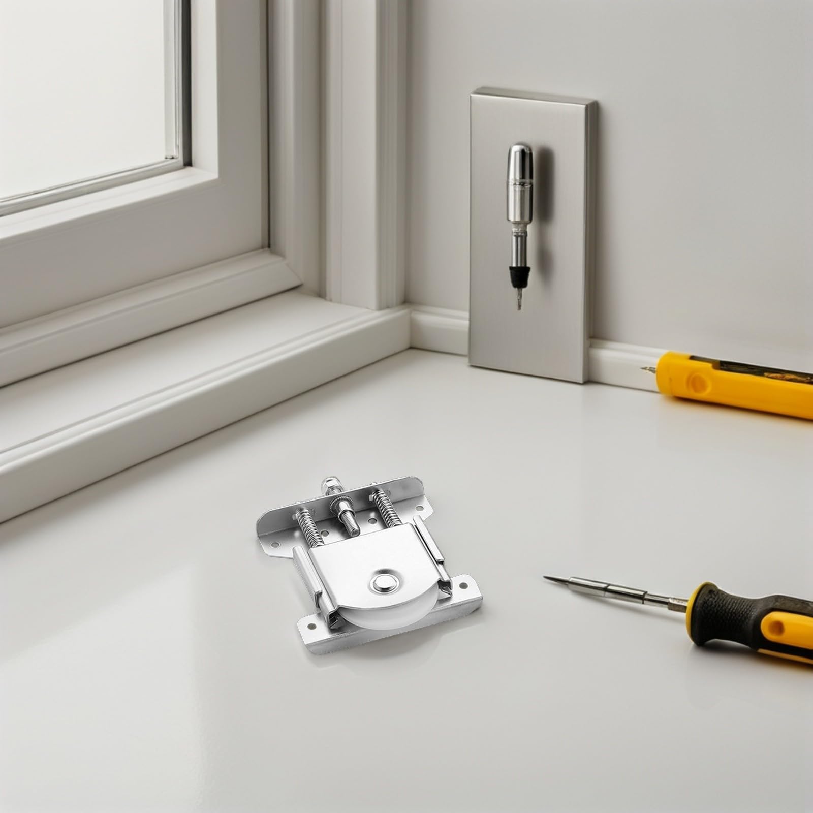TOYANDONA Poleas para Puertas Correderas de Acero Estable y Suave, Ruedas de Armario de Aluminio y Vidrio, Accesorio para Herrajes de Muebles