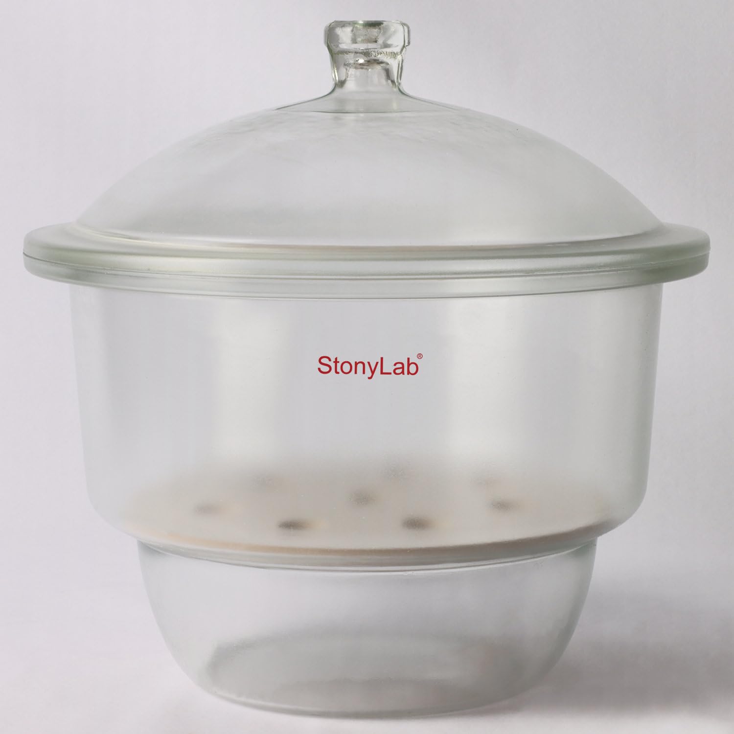 stonylab Essiccatore in Vetro, Essiccatore da Laboratorio con Coperchio Della Manopola e Piastra in Porcellana per Ricerca di Laboratorio, ID:300 mm