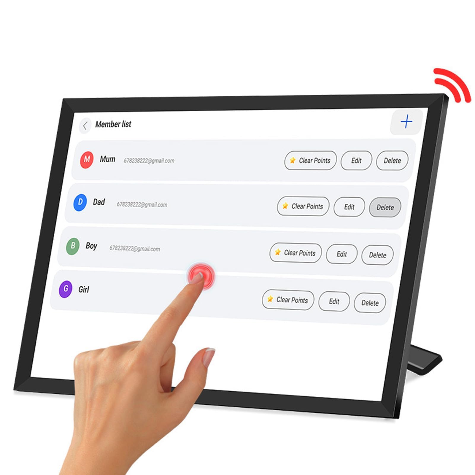 Walfront 10.1 IN Digital Calendar Chart Chart, Smart Family Planner con Touchscreen, Supporto WiFi Sync Support Electronic Wall Visual Visuals App Mobile Appless Schedule Manager per