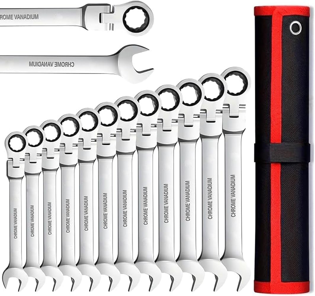 Amazon | Wnicek フレックスラチェットレンチ 8~24mm 12本セット角度