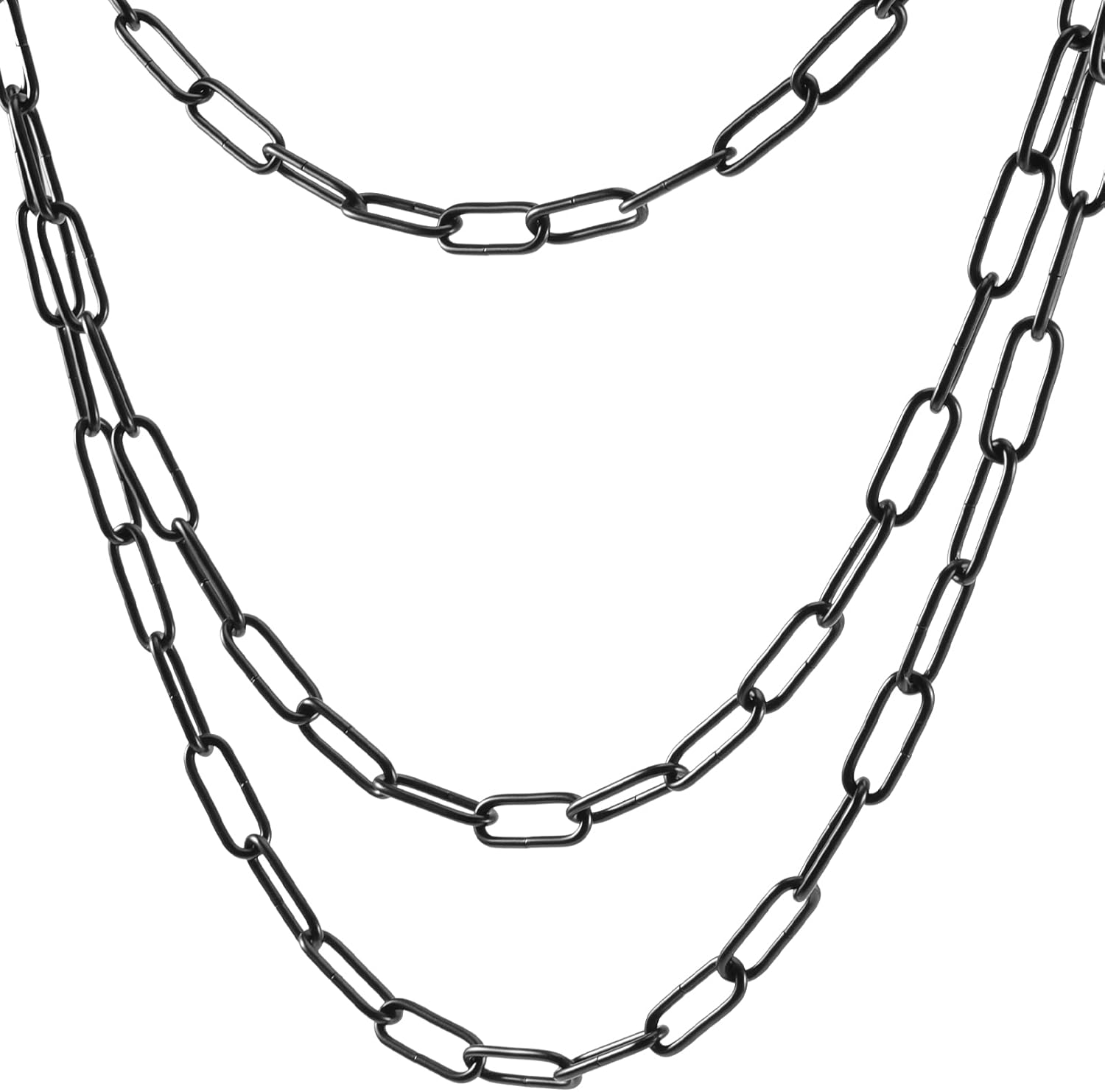 SEUNMUK 2 Pack 20 Feet Black Chain for Hanging Lamp, Pendant Lighting Fixture Chain with 8 Connection Locks for Hanging Chandelier, Ceiling Fan, Load Capacity 50 Lbs