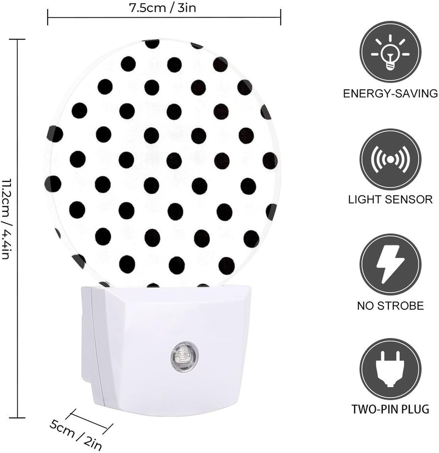 Polka Dot Plug-in LED Nightlight Wall Night Light image 2